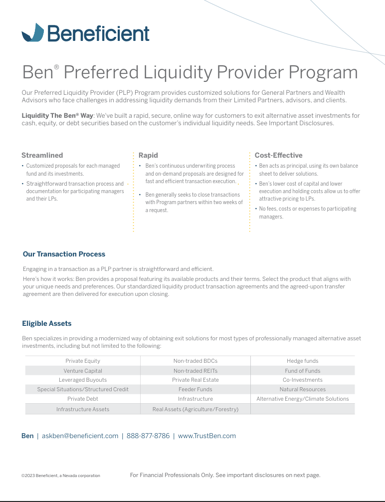 Preferred Liquidity Provider Program