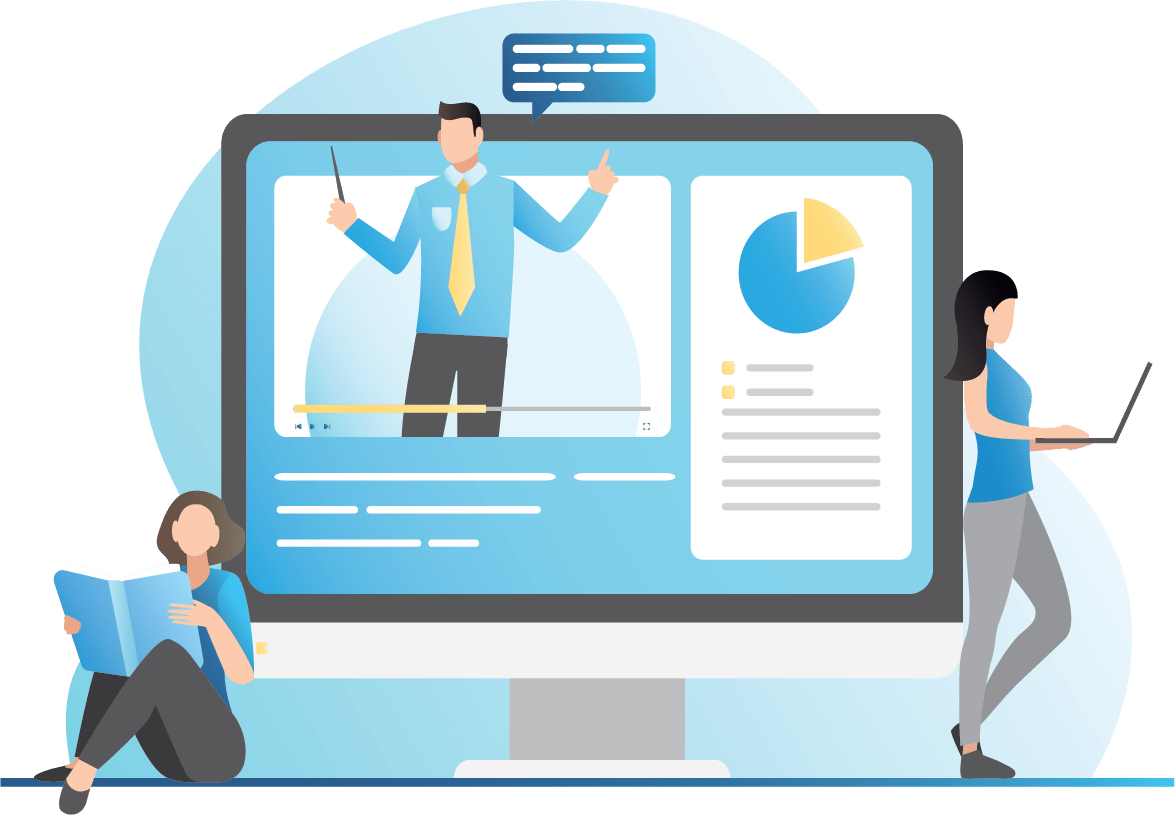 Careers A prospective Ben employee stands on an oversized series of arrows into the future.