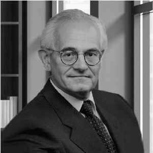 Stylized formal portrait of Bruce W. Schnitzer