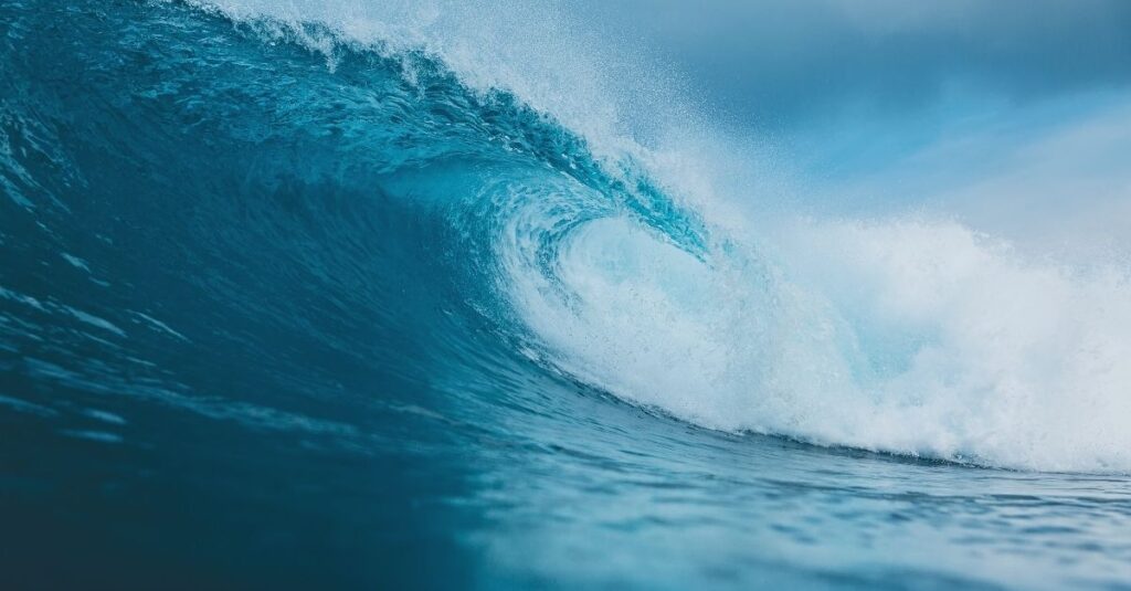Deep Blue Ocean Wave Represents the Concept of Market Trends