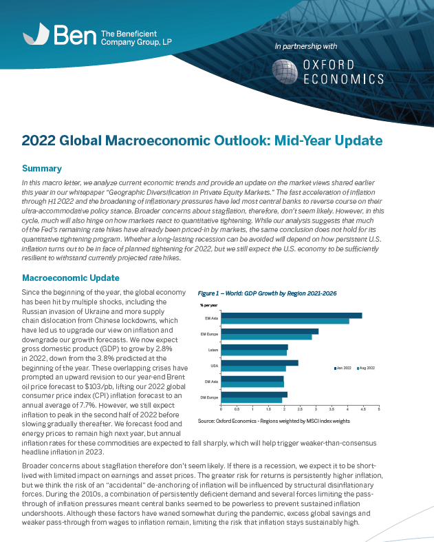 OE BEN -2022 Global Macroeconomic Outlook Mid-Year Update