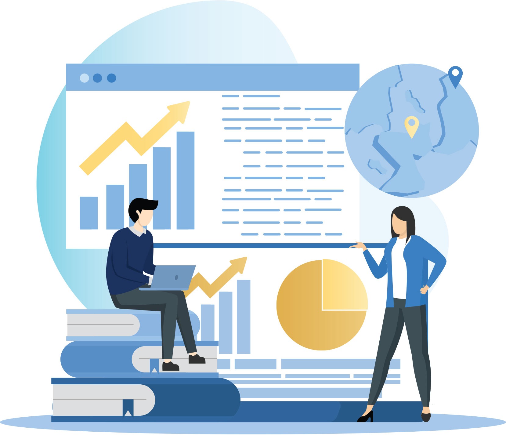 An illustrated investor tracks the performance of their alternative assets in Ben's secure platform.